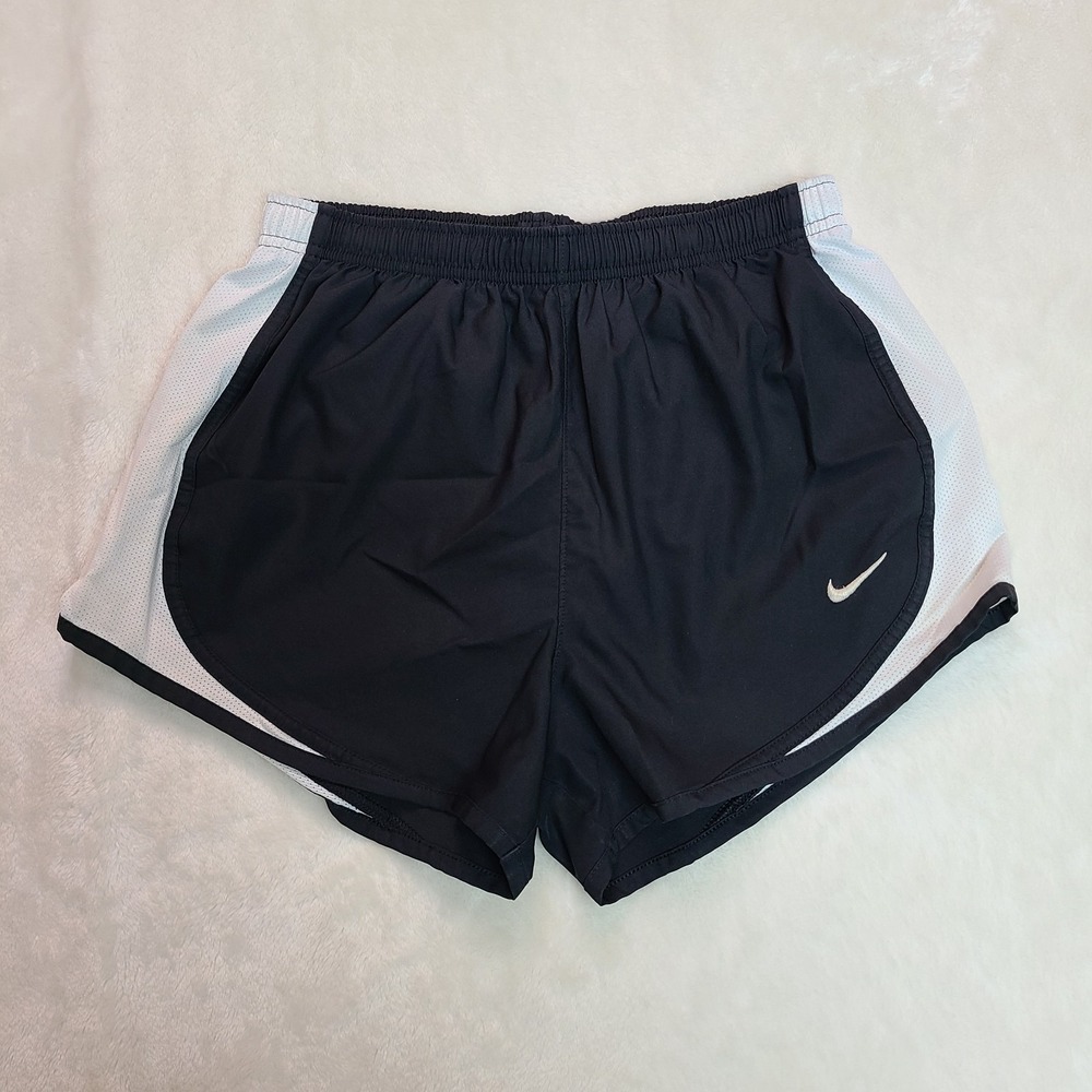VTG Nike Women's Dri-fit Tempo Running Shorts Brief Lined Black & White Size Sm
